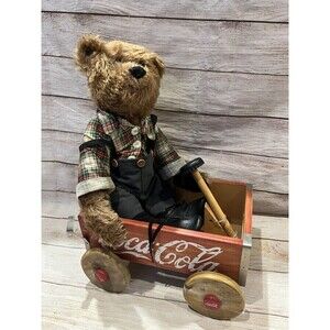 Vintage Coca Cola Wagon and Cubby Bear Franklin Mint Heirloom Collectible